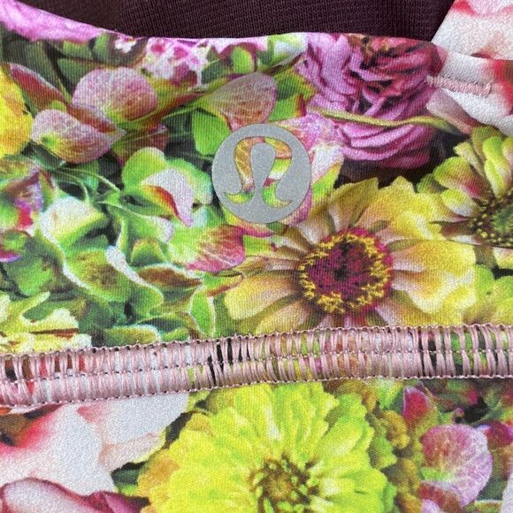 Lululemon sz 4 Energy Bra Nulux Inflorescent Multi excellent pink green yellow - Picture 6 of 10